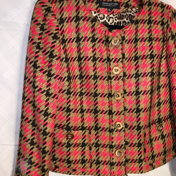 1 JONES NEW YORK TAN/PINK BLAZER - Picture 3 of 9
